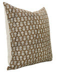 Square Duck Canvas Handblock Floral Printed Cushion Cases - Tulsi Buti