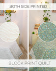 Heritage-Inspired Block Printed Cotton Quilt – Cozy & Elegant Comfort