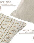 Handcrafted Mustard Vine Floral Throw Pillow Case on Premium Pure Linen Elegant Boho Farmhouse Accent - PHOOL DAALI