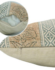 Farmhouse Floral Designer Pillow Cover – Handmade Indian Block Printed Linen Blend - Rohini Brown