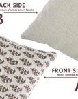 Handmade Brown Cushion Wrap – Block Printed Floral Viscose Linen Elegance - Lil Paisley