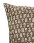Square Duck Canvas Handblock Floral Printed Cushion Cases - Tulsi Buti