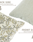 Floral Block Printed Linen Blend Pillow Cover For Bed/Living Room - Kamaldutta