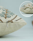 Designer Floral HandBlock Printed Linen Cushion Wrap/Cases - Vishal Pushpa