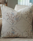Throw Pillow Cover Designer Collection Of Hand Block Printed Pure Linen - Vidhya