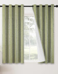 Custom Handmade Blackout Curtains in Thick Linen with Ethnic Block Print Design - Ethnic