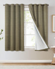 Thick Linen Blackout Curtain with Hand Block Print - Farmhouse Boho Grommet Panel - jarul