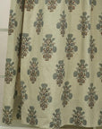 Hand Block Printed Floral Linen Curtains - Blackout Window Door Treatment - Swadesh