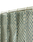 Linen Block Print Room Curtains - Bohemian Indian Decor For Windows Valance - Hariyali