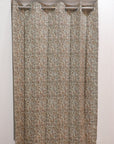 Floral Print Linen Curtains - Beige Window Valance Shades for Elegant Living Décor - Qudrat