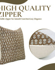 Square Duck Canvas Handblock Floral Printed Cushion Cases - Tulsi Buti