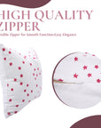 Hand Block Printed Throw Red Star Pillow Cover on Thick White Cotton for Living Room Decor