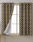 Blackout Linen Grommet Curtains - Floral Room Darkening Drapery - Betal Leaf