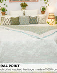 Heritage-Inspired Block Printed Cotton Quilt – Cozy & Elegant Comfort