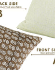 Square Duck Canvas Handblock Floral Printed Cushion Cases - Tulsi Buti