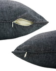 Handmade Solid Black Olive Linen Fabric Throw Boho Pillow Cover Durable Cushion Case for Sofas