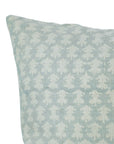 Handmade Block Printed Gray Floral Design Pure Linen Cushion Wrap/Cover For Home Decor - Traz
