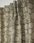 HANDMADE FLORAL WINDOW BLOCK PRINTED COLORED VISCOSE LINEN CURTAIN COVERING - RAJAT