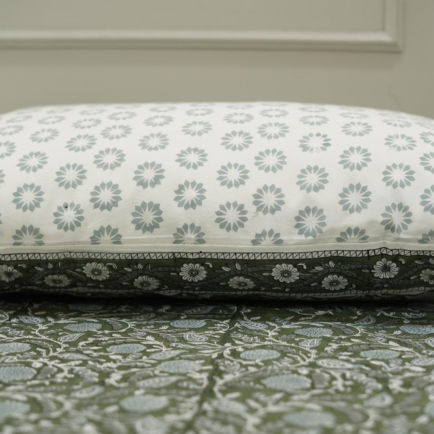 Invite timeless tradition into your space with our hand block printed floral cotton bedsheet. The soothing design and craftsmanship offer an earthy, graceful touch.