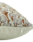Handmade Block Printed Coconut Floral Pure Linen Pillow Cover for Home Decor – Heart Vine
