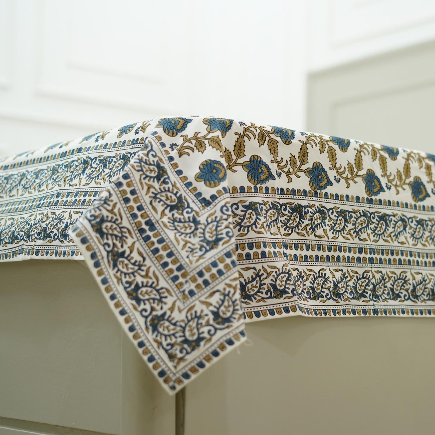 Hand block print cotton bedsheet, fabric bedspread, floral handmade art, Floral bedsheets India, Artistic boho bedding,  Flat sheet with block prints, Indian boho bedding, Sustainable cotton bedspread, Farmhouse floral bedding, Floral handmade bedcover.