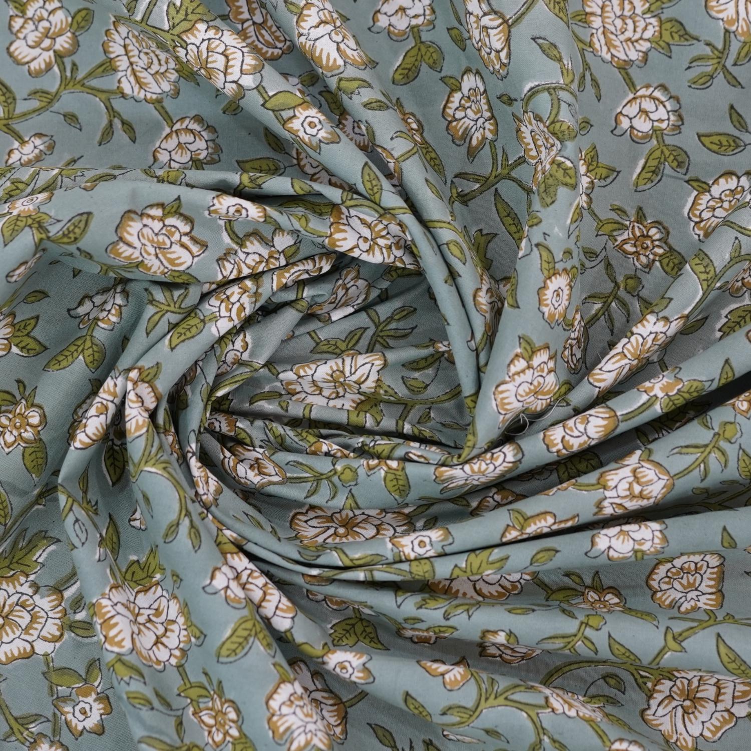 Cotton block print bedsheet, floral handprinted natural king size bedspreads, floral cotton pillow cover set, decorative cotton bedding, bohemian décor, farmhouse cotton bedding.