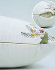 Hand Block Printed Farmhouse Thick White Cotton Pillow Cover – ChristmasTree Green By Fabdivine.