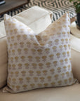 Thick Linen Block Printed Designer Boho Pillow/Cushion Cover - Kohinoor
