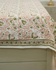 Cotton block print bedsheet, floral handprinted natural king size bedspreads, floral cotton pillow cover set, decorative cotton bedding, bohemian décor, farmhouse cotton bedding.