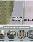 Custom Handmade Blackout Curtains in Thick Linen with Ethnic Block Print Design - Ethnic