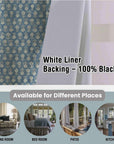 Blackout Pure Linen Grommet Curtain - Floral Room Darkening Drapery Valance - Tulsi Buti