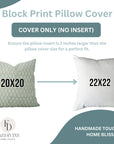 Handmade Block Printed Gray Floral Design Pure Linen Cushion Wrap/Cover For Home Decor - Traz