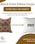 Brown Floral Handmade Thick Linen Pillow - Swarna