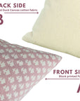 Square/Lumber block print pillow cover- Duck Canvas- PINKCITY - Fabdivine