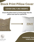 Square Duck Canvas Handblock Floral Printed Cushion Cases - Tulsi Buti