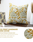 Block Print Linen Cushion Protector - Akashganga