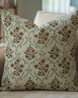 Block Printed Pillow Cover For Sofa/Couch Or Bed - Pure Linen - Vishal Pushp