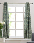 Block Print Pure Linen Blackout Curtains - Indian Print Window Panels for Elegant Home Decor - Amritvela