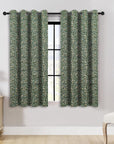 Blackout Linen Block Print Curtains with Grommet Panels - Handmade Floral Drapes - Himachal