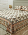 Cotton bedsheet for king, queen and twin size bed, made from 100% cotton fabric bedspread, floral block print handmade printed bedspread for king size bed.
