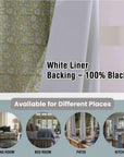 Floral Printed Thick Linen Blackout Curtains with Grommets - Room Darkening Treatment - Manikarnika