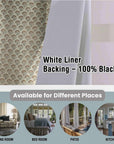 Room Darkening Floral Blackout Curtain - Thick Linen Drapery with Hand Block Print Design - Juju