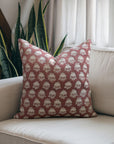 Square/Lumber Floral Block Printed Pillow Cover - Duck Canvas - Chhatri