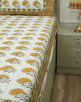 Cotton bedsheet for king, queen and twin size bed, made from 100% cotton fabric bedspread, floral block print handmade printed bedspread for king size bed.