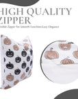 Handmade Black Pumpkin Cushion Cover on Thick White Cotton Block Printed Throw for Farmhouse Decor