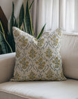 Indoor Elegant Floral Handcrafted Viscose Linen Cushion Wrap – Vishalpushp Yellow