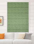 Block Printed Leaf Green Floral Roman Shades on Thick Linen Handmade Custom Window Treatment – PANKHUDI