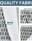Floral Boho Block Print Blackout Curtains - Grommet Linen Window Shades - Lil Paisley