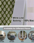 Room Darkening Floral Grommet Curtains - Blackout Linen Window Treatment - Badal