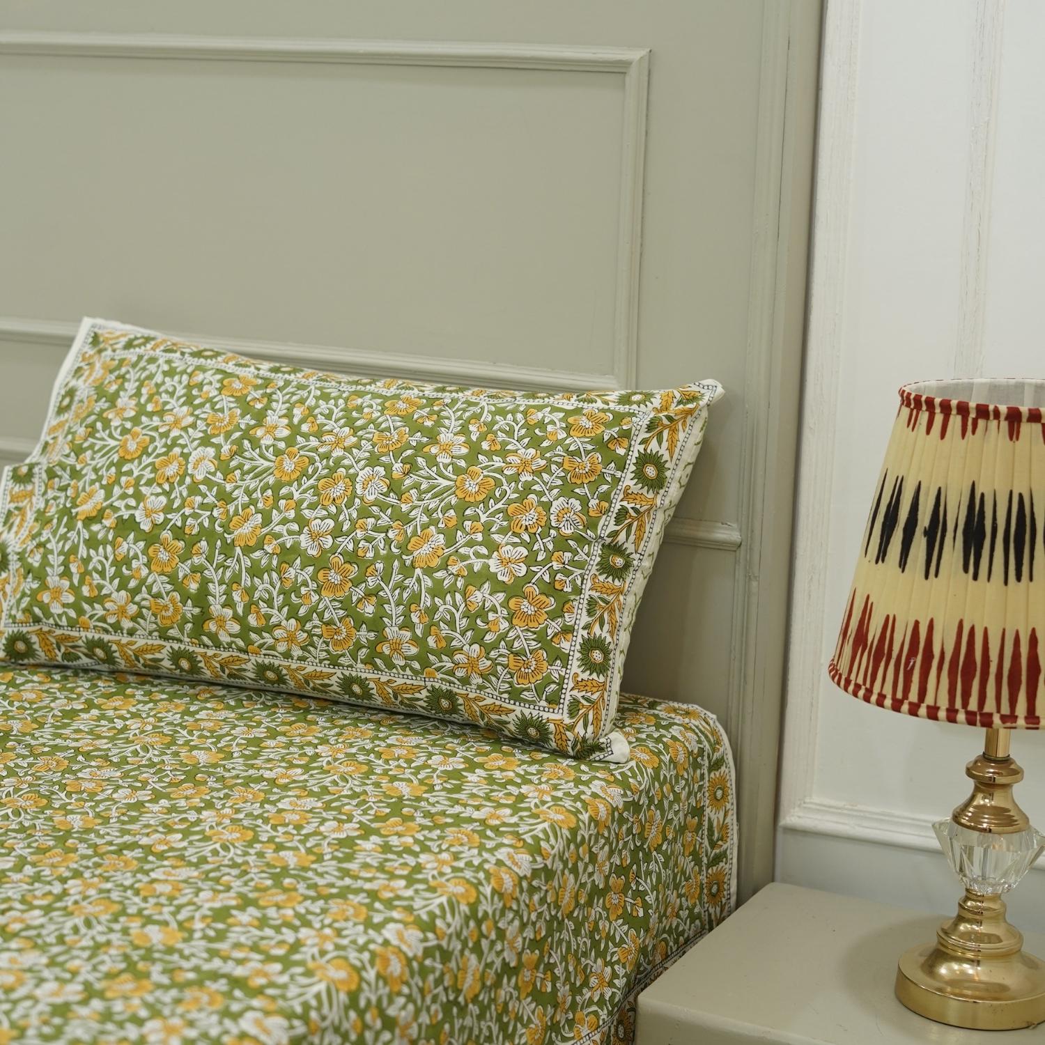 Cotton bedsheet for king, queen and twin size bed, made from 100% cotton fabric bedspread, floral block print handmade printed bedspread for king size bed.